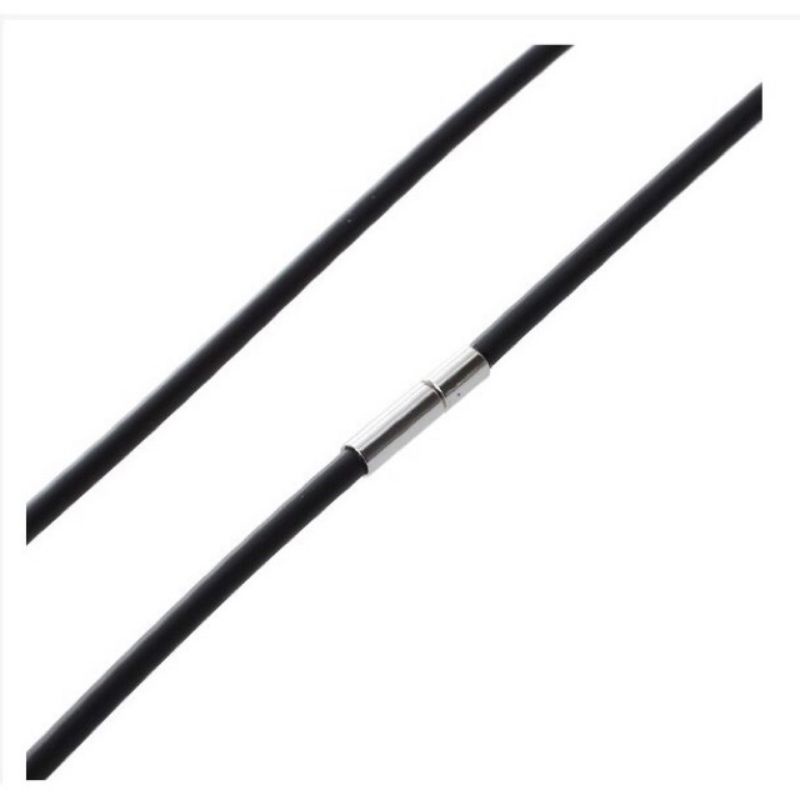 Vòng cổ nam nữ dây sáp, dây cao su khoá inox tròn màu trắng bền đẹp