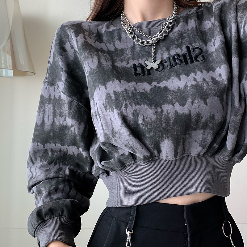 Áo croptop dáng rộng thiết kế mới thời trang mùa xuân thu theo phong cách âu mỹ cho nữ 2021 | BigBuy360 - bigbuy360.vn