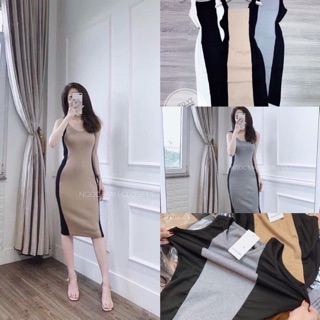 Đầm body phối màu siêu sang chảnh