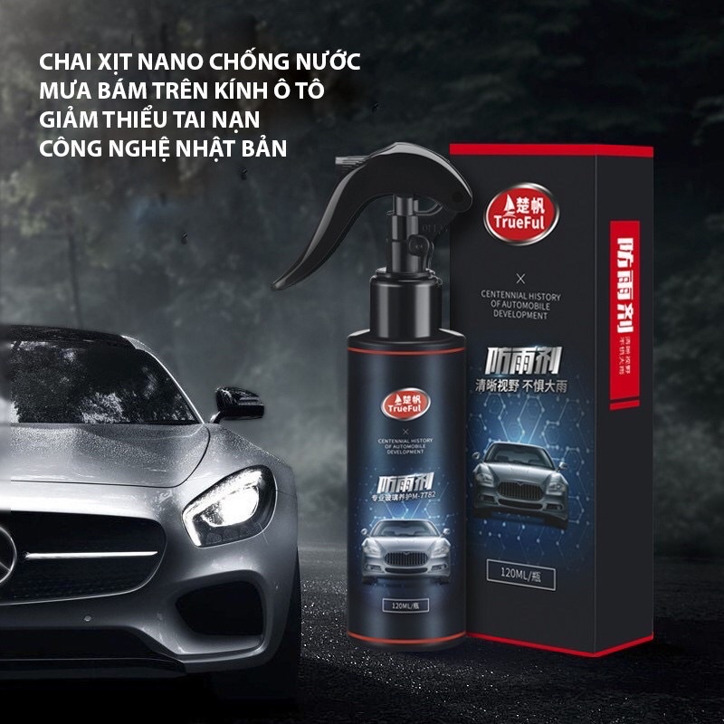 Nano Xịt Kính Chống Bám Nước Mưa Thương Hiệu TrueFul 120ML