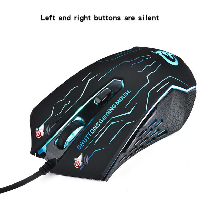 Chuột Chơi Game Dây 6 Nút 2400 Dpi Cho Pc / Laptop / Notebook