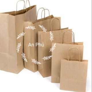 [Size 18x20x6] 50 Túi giấy kraft có quai xoắn