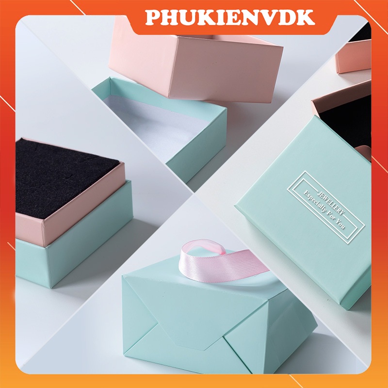 Hộp quà tặng hộp trang sức màu xanh Pastel