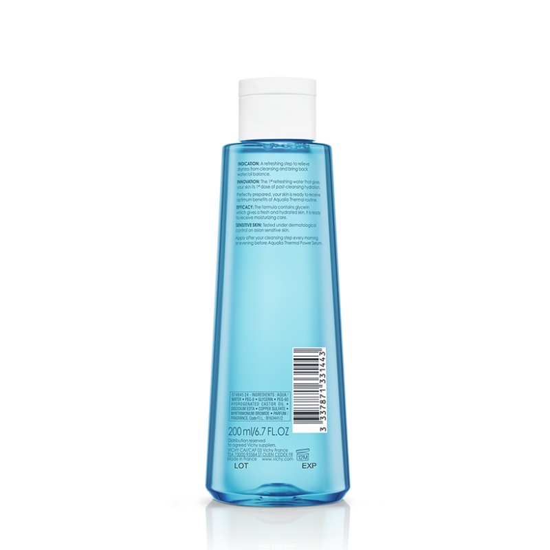 Nước dưỡng da làm mát và giữ ẩm dành cho da hổn hợp và da dầu Vichy Aqualia Thermal Hydrating Refreshing Water