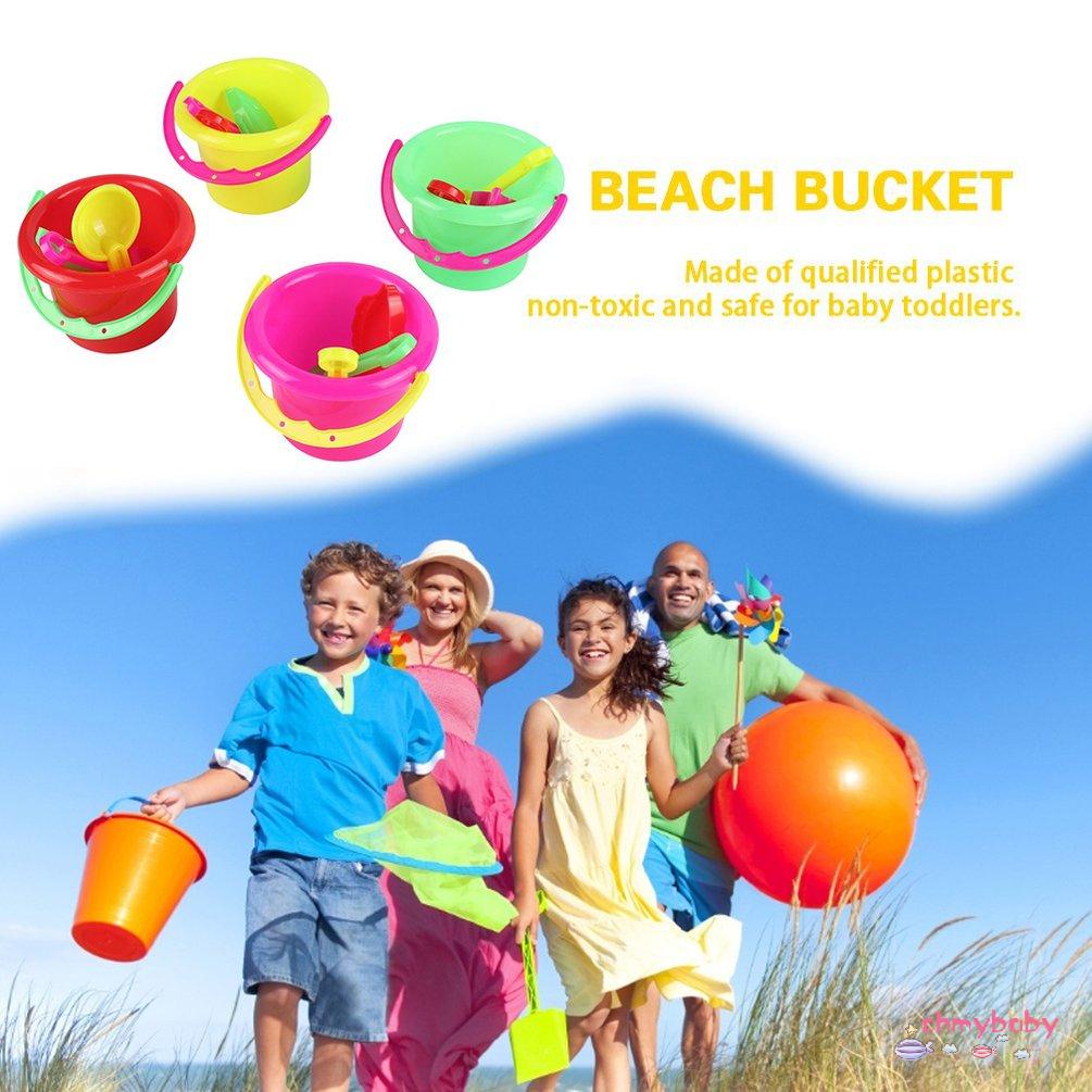 【OMB】 4pcs Mini Beach Toys Set Bucket Shovel Rake Beach Sand Play Toys For Kids