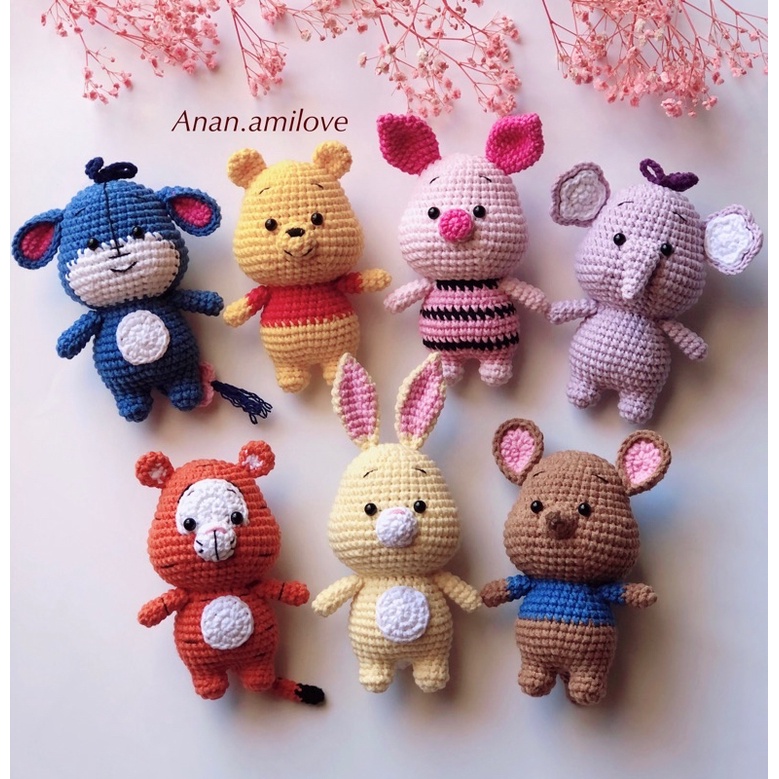 Móc khoá Winnie the Pooh bằng len