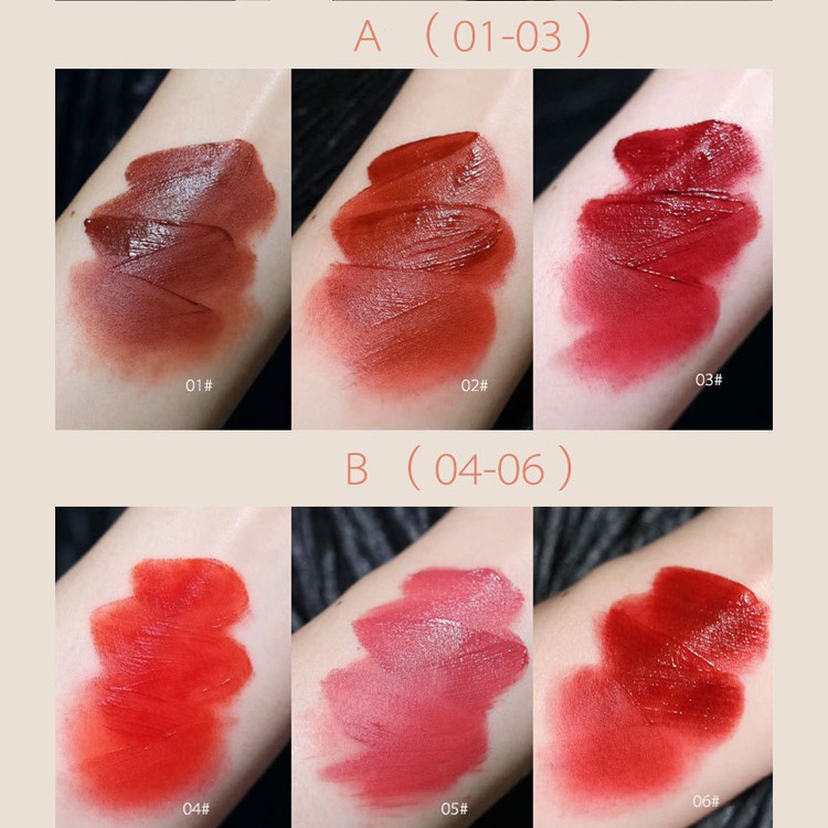 Set Son Nội Địa Trung Herorange 3 Cây Son Kem Lì Màu Hot A B Fluffy Lip Glaze - Khongcoson