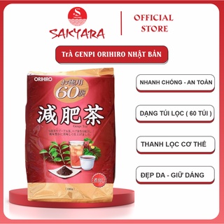 Trà Genpi Orihiro trà giảm mỡ bụng Nhật Bản giúp giảm cân hỗ trợ tiêu hóa và chống lão hóa túi 60 gói lọc