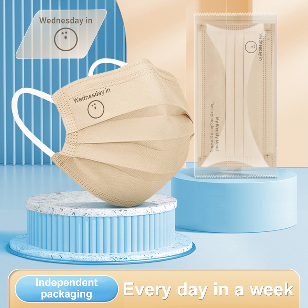 Set 10 Khẩu Trang 3 Lớp In Họa Tiết Mặt Cười Màu Macaron Bảo Vệ Chống Bệnh Dịch Dành Cho Người Lớn (Gói Cá Nhân)