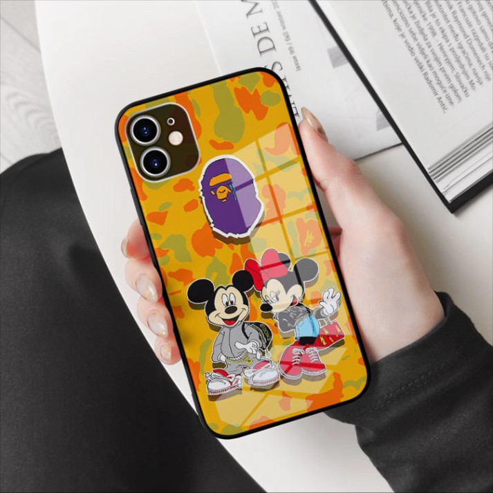 Ốp kính cường lực hình logo Micky cá tính riêng mình Iphone OK-JC20210008