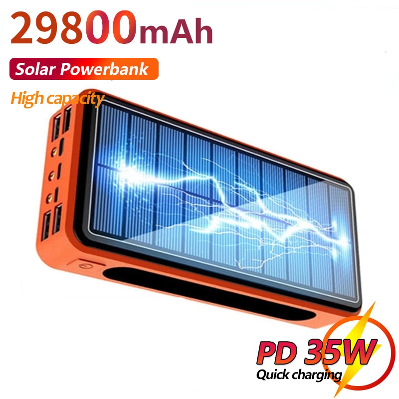 Tấm Sạc Dự Phòng 29800mAh Sử Dụng Năng Lượng Mặt Trời 4 Cổng Usb Cho Xiaomi IPhone