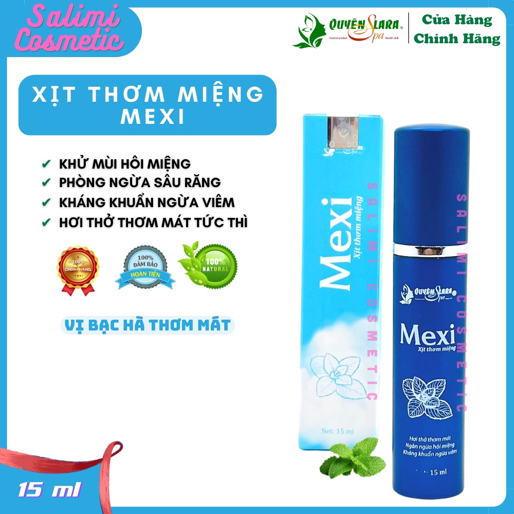 Xịt Thơm Miệng MEXI BẠC HÀ - Giúp Hơi Thở Thơm Mát, Hết Hôi Miệng, Phòng Ngừa Viêm Lợi & Chân Răng | Dung Tích 15ml