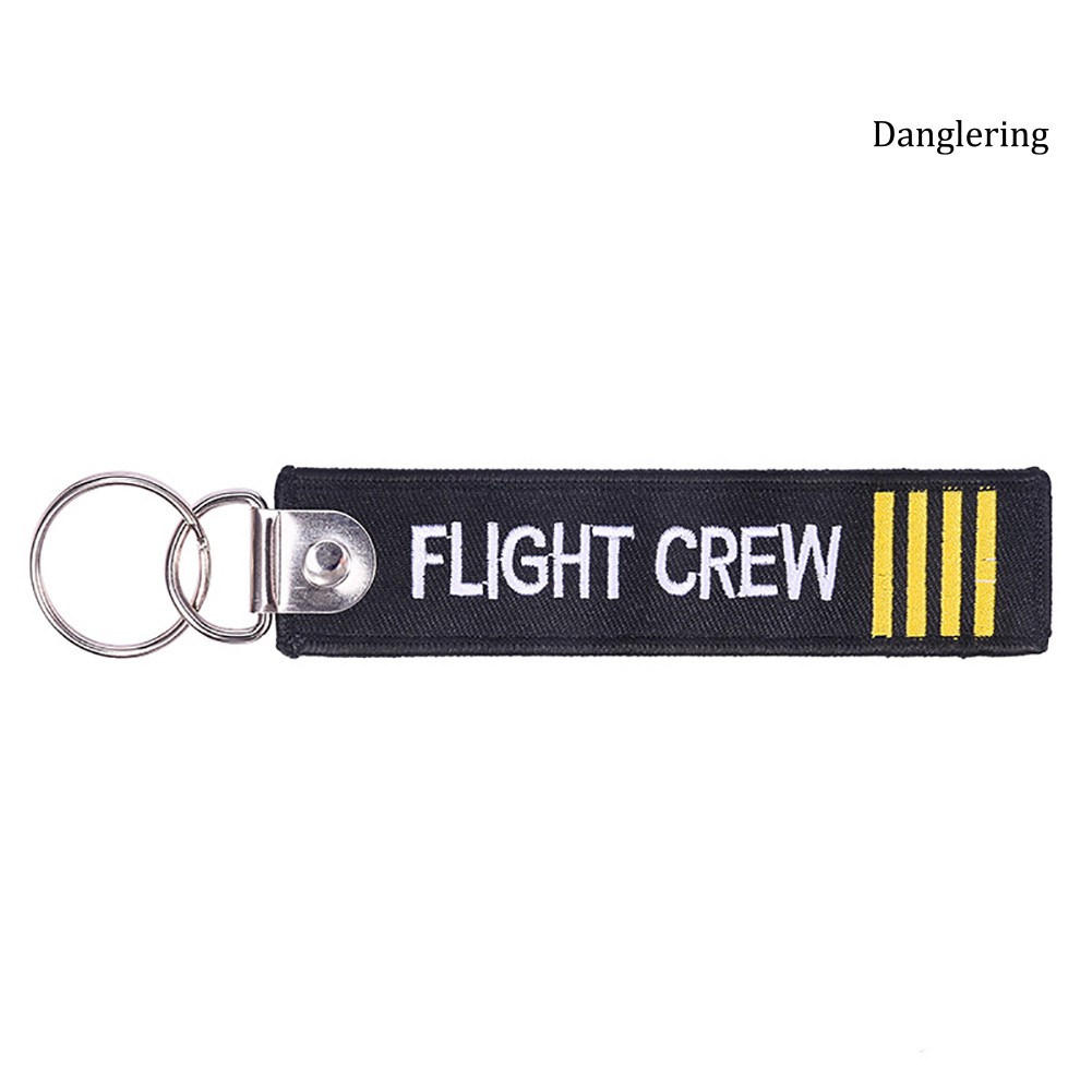 Móc khóa thêu chữ Flight Crew phong cách thời trang độc đáo