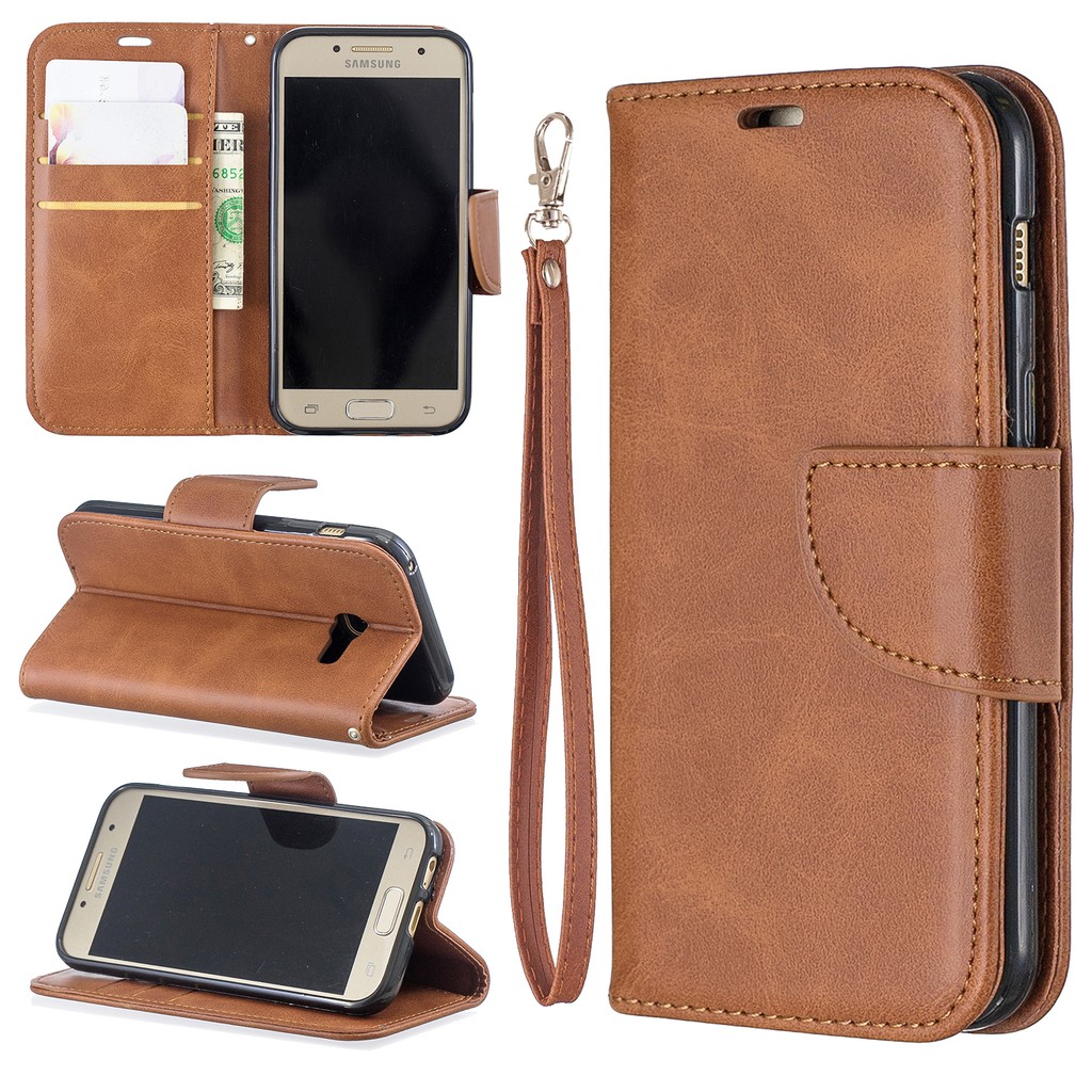 Ốp lưng da PU kiểu ví đứng được cho Samsung Galaxy A3(2017)/A5(2017)/A6(2018)/A6 Plus(2018) | BigBuy360 - bigbuy360.vn