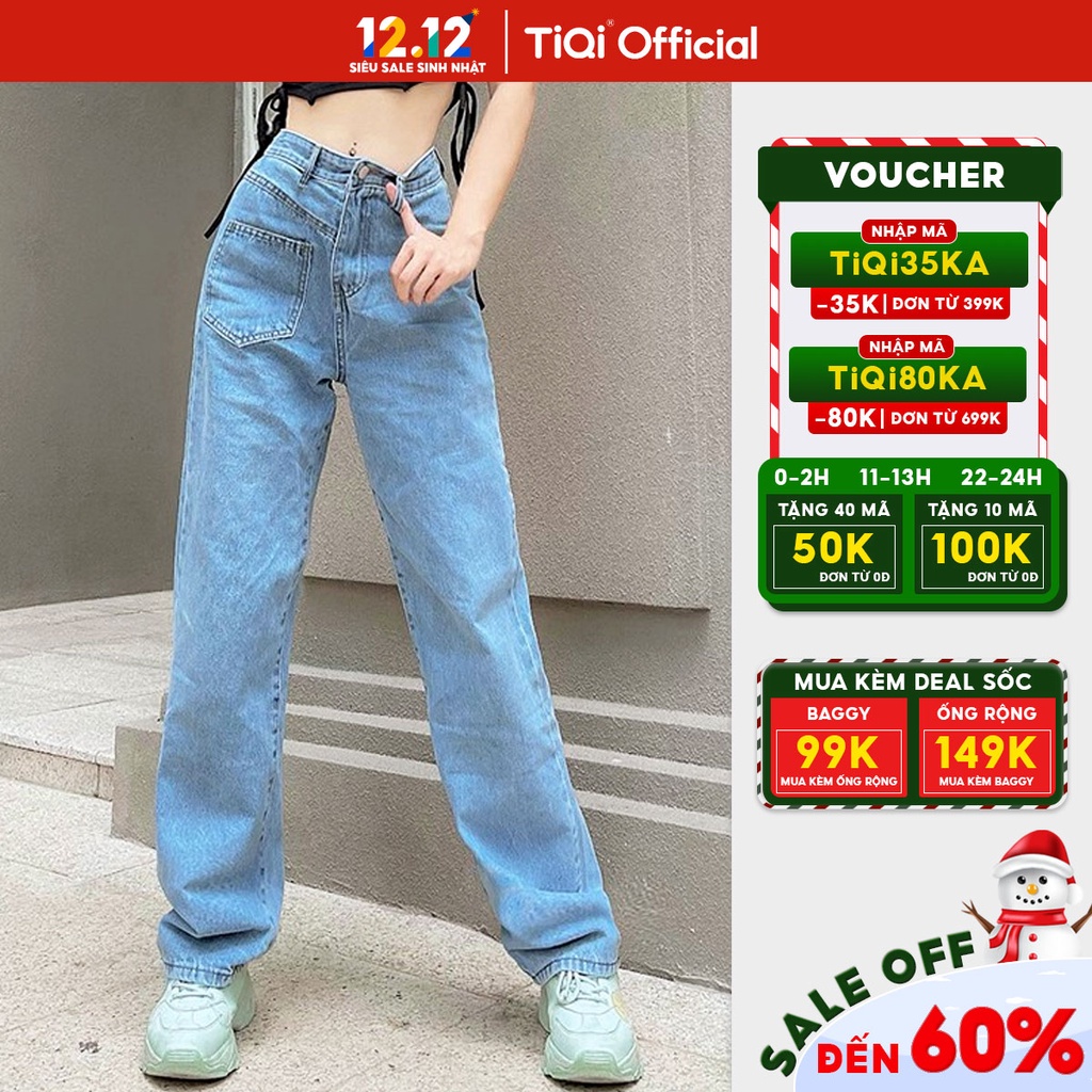 Quần jean ống rộng nữ cao cấp TiQi Jeans B thumbnail
