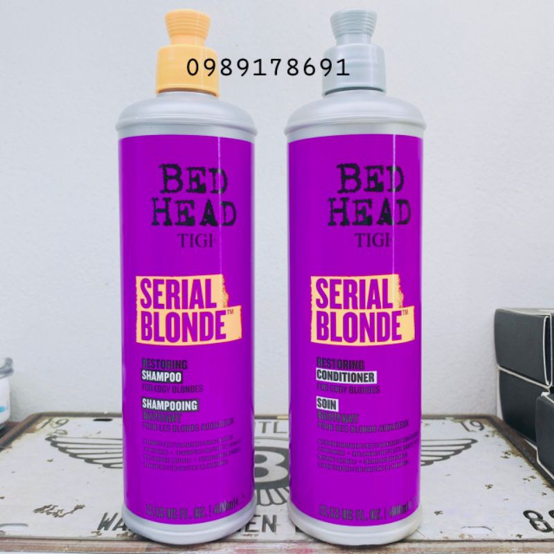 (chính hãng) Cặp gội + xả TIGI phục hồi tóc hư tổn cho tóc tẩy, nhuộm tông lạnh và tóc sử dụng nhiều hoá chất