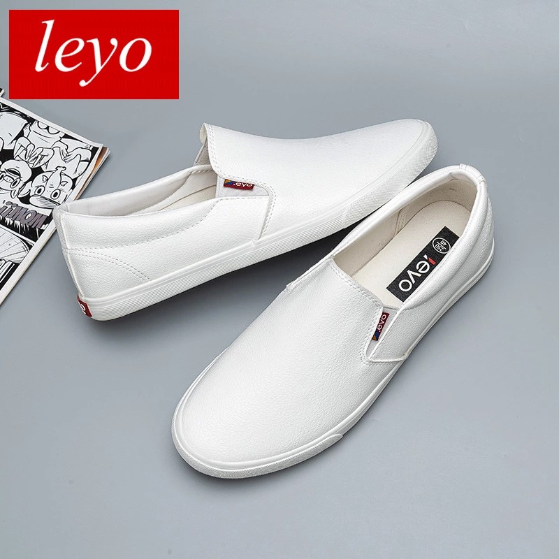 Slip on da nam - Giày lười da nam cao cấp thương hiệu LEYO - Da PU 3 màu đen, trắng và xanh navy - Mã SP A5192