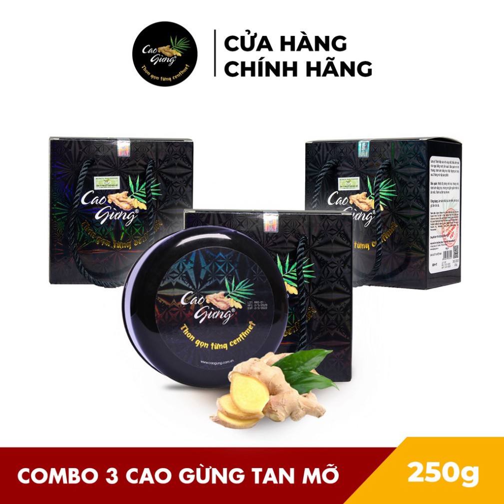 Combo 3 Hộp Cao Gừng Tan Mỡ Thiên Nhiên Việt 250g x3