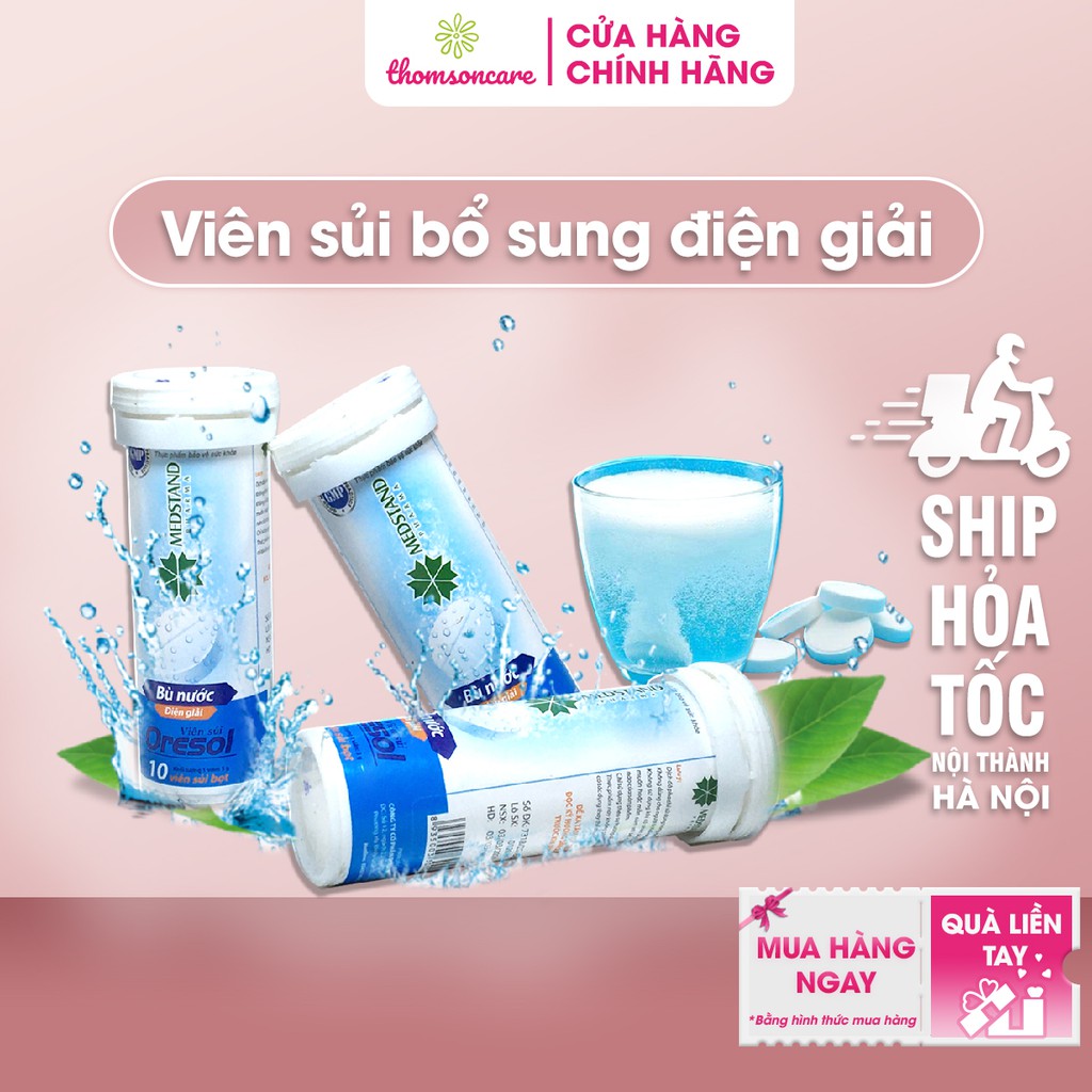 Oresol Medstand viên sủi - Giúp bổ sung nước và chất điện giải sau khi chơi thể thao, bị mất nước do sốt - Tuýp 10 viên