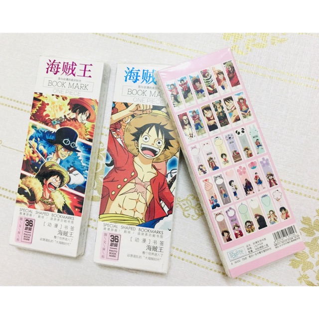 36 tấm Đánh dấu trang anime one piece , bookmark anime lufy one piêc