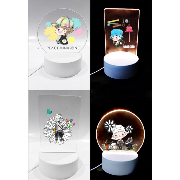 Đèn Led 3D 12 con giáp DLI19 Đèn Ngủ 3D hoa cúc GD Sáng Tạo cute dễ thương