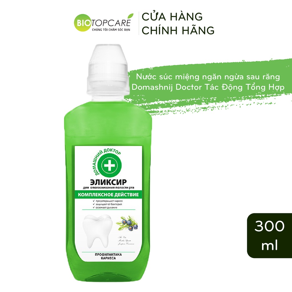 Nước súc miệng Domashnij Doctor tác động tổng hợp ngăn ngừa sâu răng 300ml - BioTopcare Official - TN202