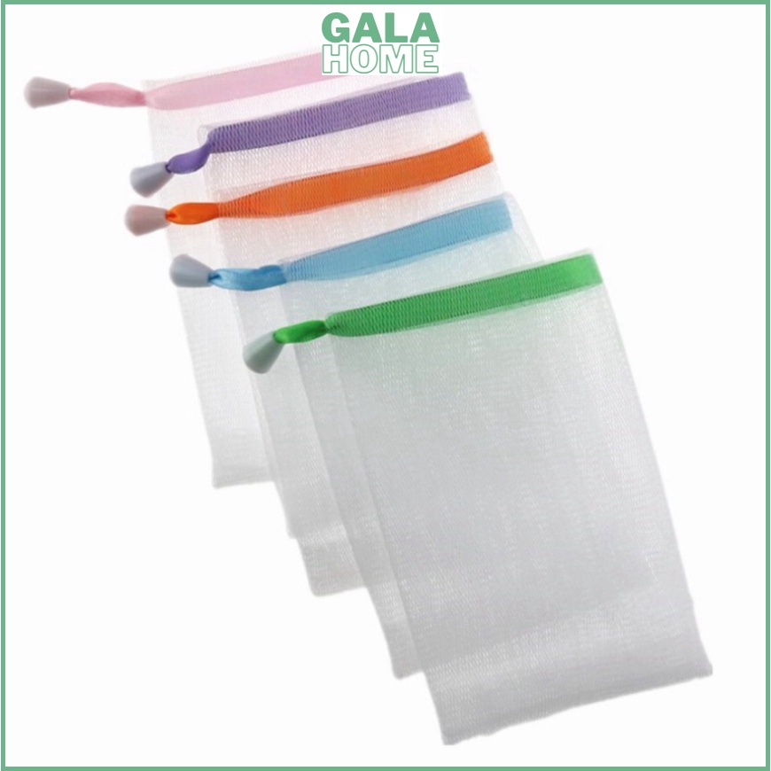 Túi Lưới Đựng Xà Phòng Tạo Bọt Tiện Lợi, Túi Tạo Bọt Có Dây Rút Kích Thước GALA HOME