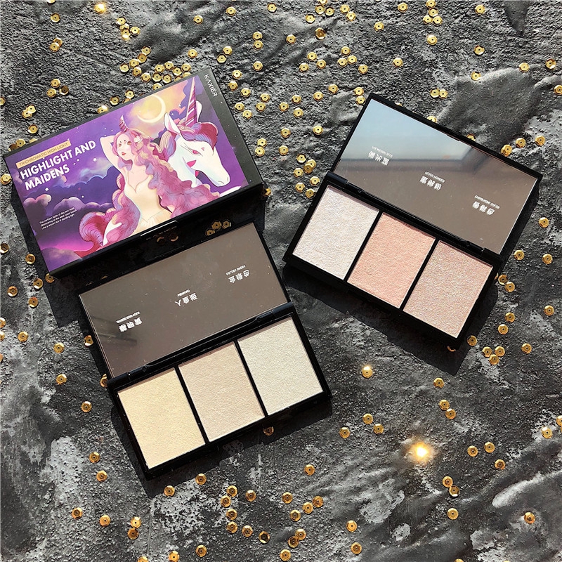 Phấn bắt sáng KAXIER ba màu dạng nén mịn trang điểm cho nữ | BigBuy360 - bigbuy360.vn