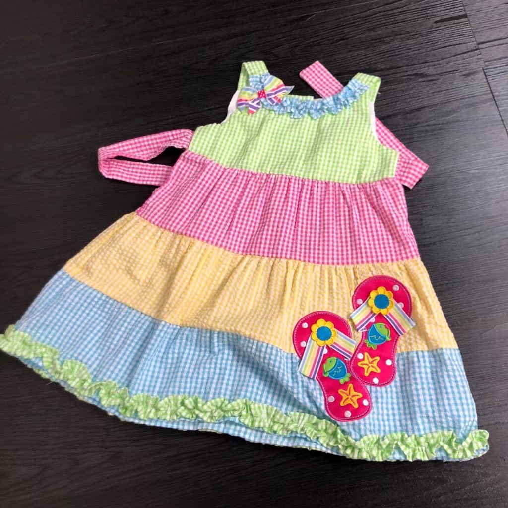 Váy gile nhiều màu họa tiết mùa hè cho bé gái
