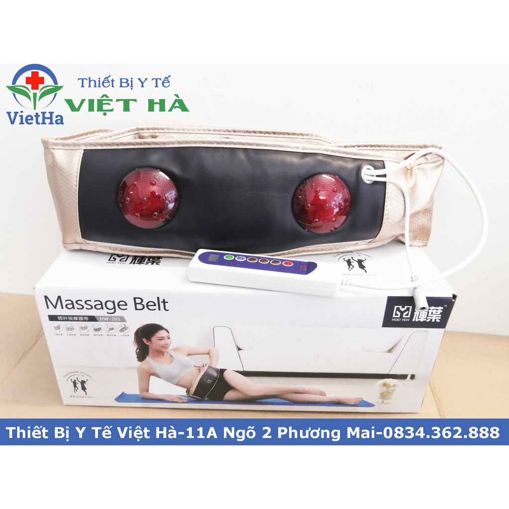 Đai Massage bụng có đèn hồng ngoại, có bảng điều khiển cầm tay  Massage Belt HW-201