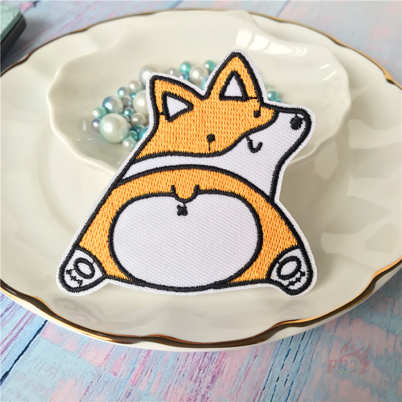 ☸ Funny Animals Series 01 - Yellow Duck / Corgi / Nine-tailed Fox / Pug Dog / Cat Iron-on Patch ☸ 1Pc Pets DIY Sew on Iron on Badges Patches