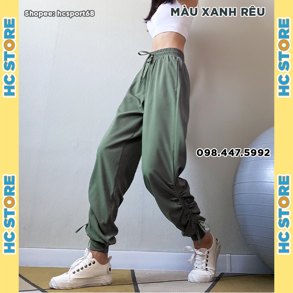 Quần Jogger Nữ QJ04 Tập Gym Yoga, Nhảy Rumba, Ông Quần Cách Điệu Có Dây Rút, Phong Rộng, Trẻ Trung Năng Động- HcSport68