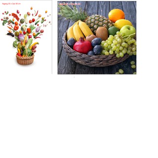 Combo 2 tranh dán tường trang trí hoa quả UD1670_35x50vaUD0198_35x35