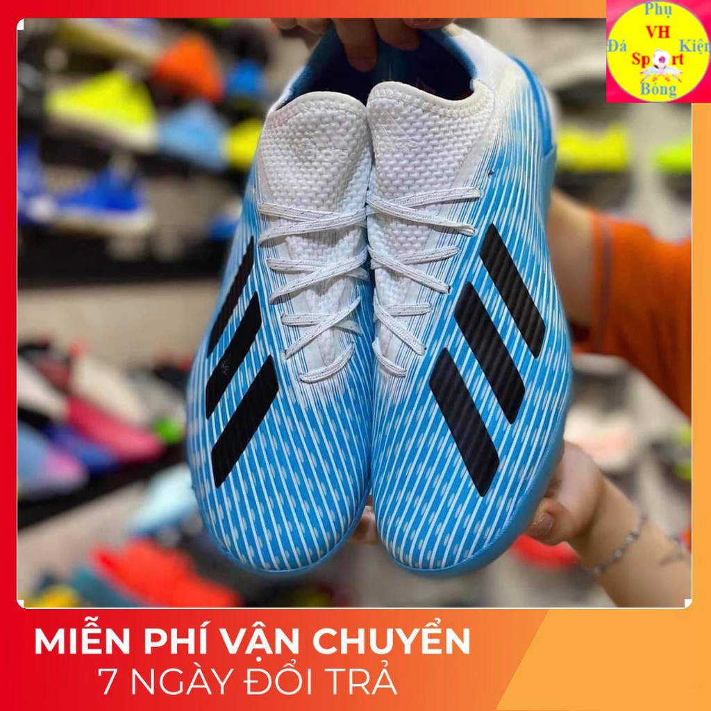 [TẶNG POSTER] Giày đá bóng sân cỏ nhân tạo giá rẻ cao cấp Adidas X 19.1 Xanh Ngọc TF