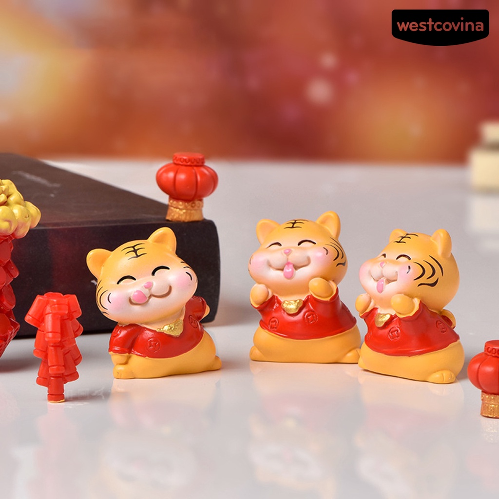 Mô hình hổ mini bằng nhựa resin chống mòn để bàn trang trí nhà cửa