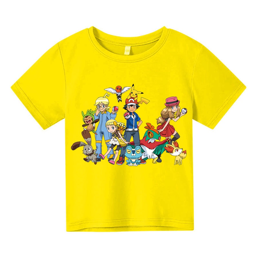 Áo thun cho bé biệt đội pokemon Có size người lớn, King Cotton