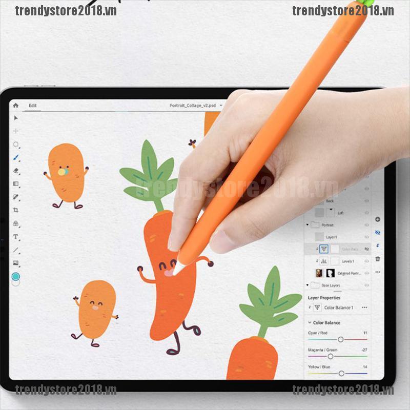 1 Bút Cảm Ứng Hình Củ Cà Rốt Bằng Silicone Cho Ipad Tablet