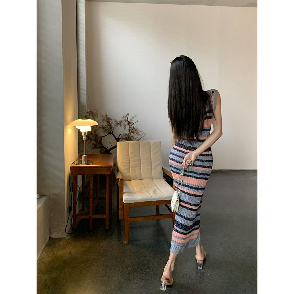 QKOOLE (MớI) Đầm Midi SáT NáCh Kẻ SọC NhiềU MàU QuyếN Rũ