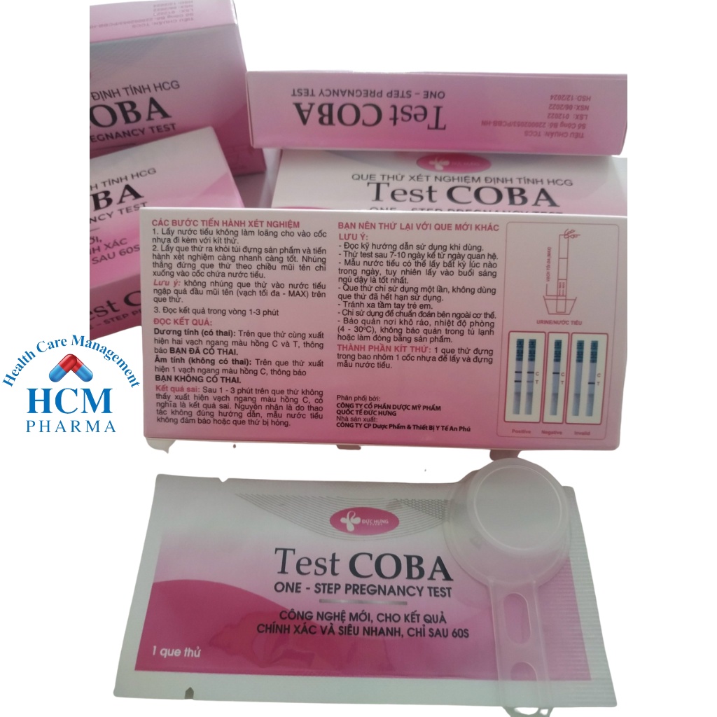 Que thử thai 2 vạch TEST COBA công nghệ mới, cho kết quả chính xác siêu nhanh, chỉ sau 60s HCM PHARMA DHG17