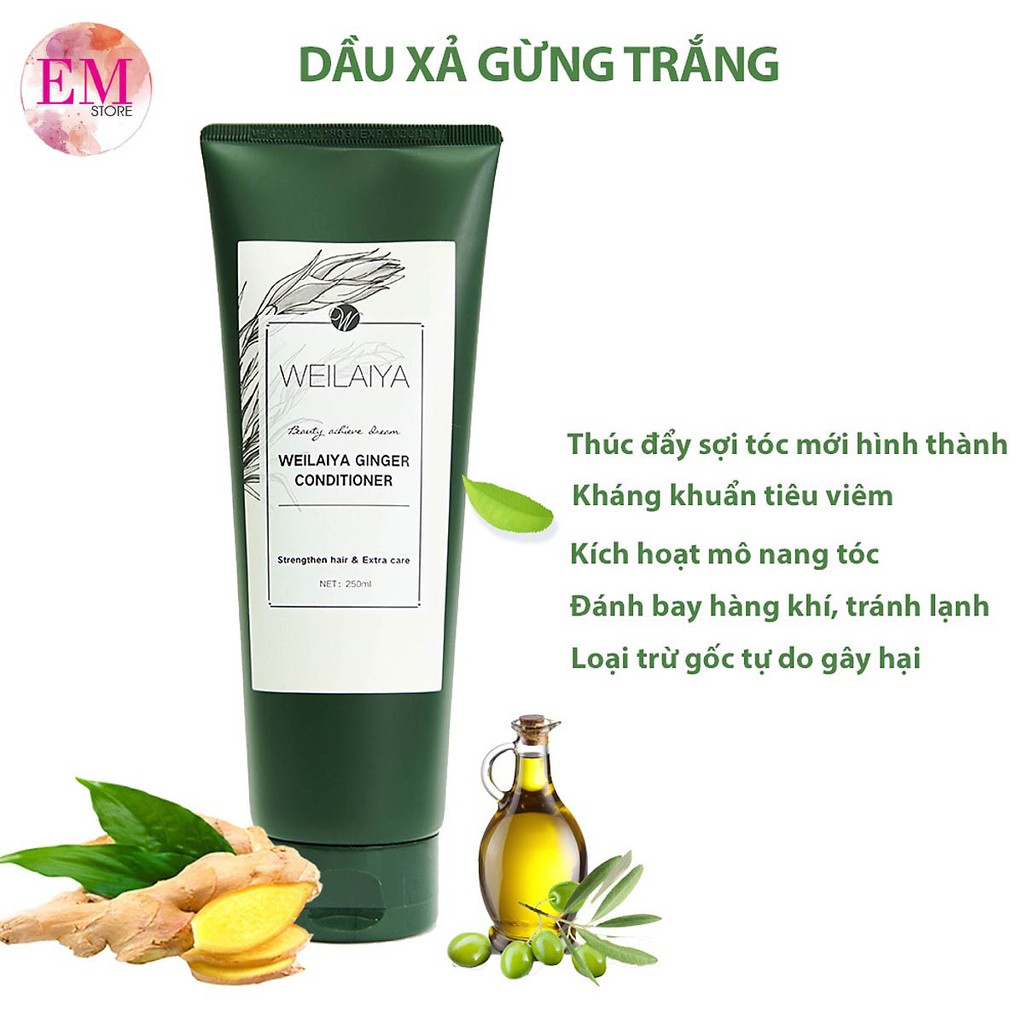 Dầu xả Weilaiya tinh chất gừng hỗ trợ móc tóc và ngăn rụng tóc 250ml