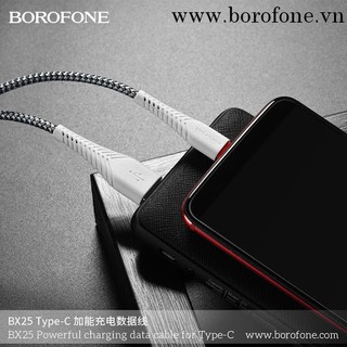 Cáp sạc BOROFONE BX25 (Type C) max đẹp, dù đan lưới