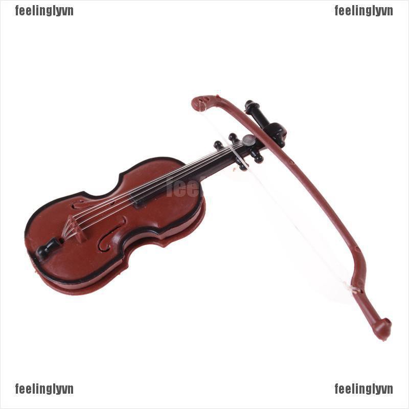 ❤TOP❤ Mô hình đàn violin mini tỉ lệ 1 : 12 dùng để trang trí nhà búp bê ❤YO