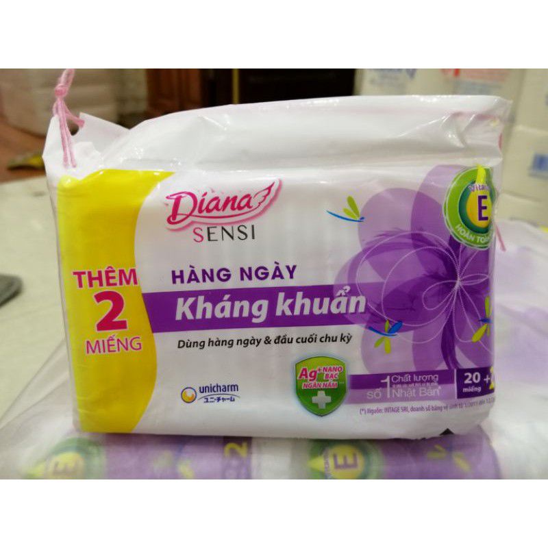 BĂNG VỆ SINH HÀNG NGÀY DIANA SENSI KHÁNG KHUẨN 20MIẾNG
