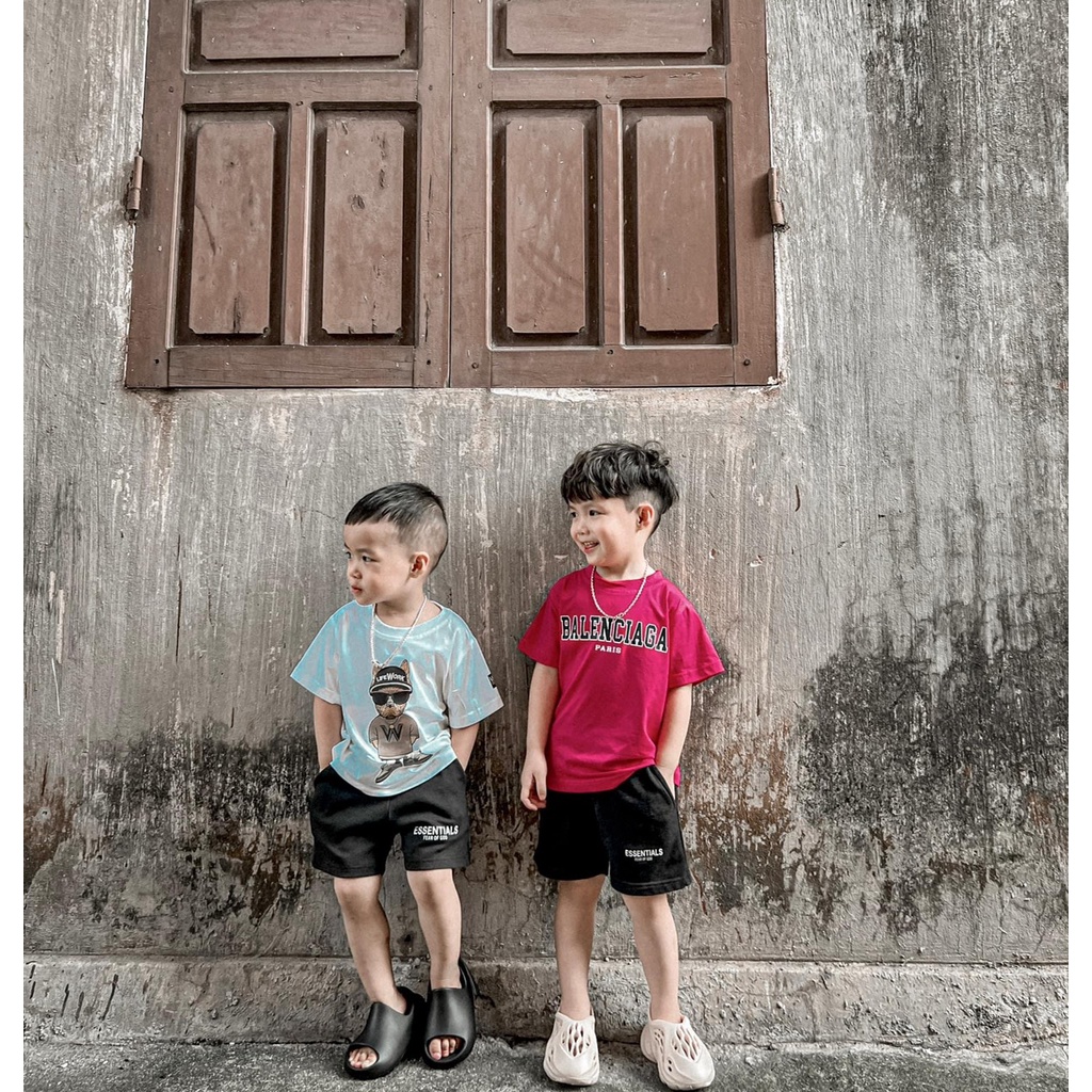 Áo thun tay lỡ, cổ tròn cho bé và gia đình họa tiết B.a.l.e.n New vải cotton mềm mịn, thoáng mát – Sammy_VN