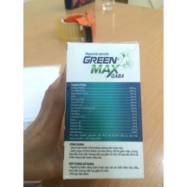 Green Max Gaba hộp 60 viên ( Ginkgo biloba bổ não) | Thế Giới Skin Care