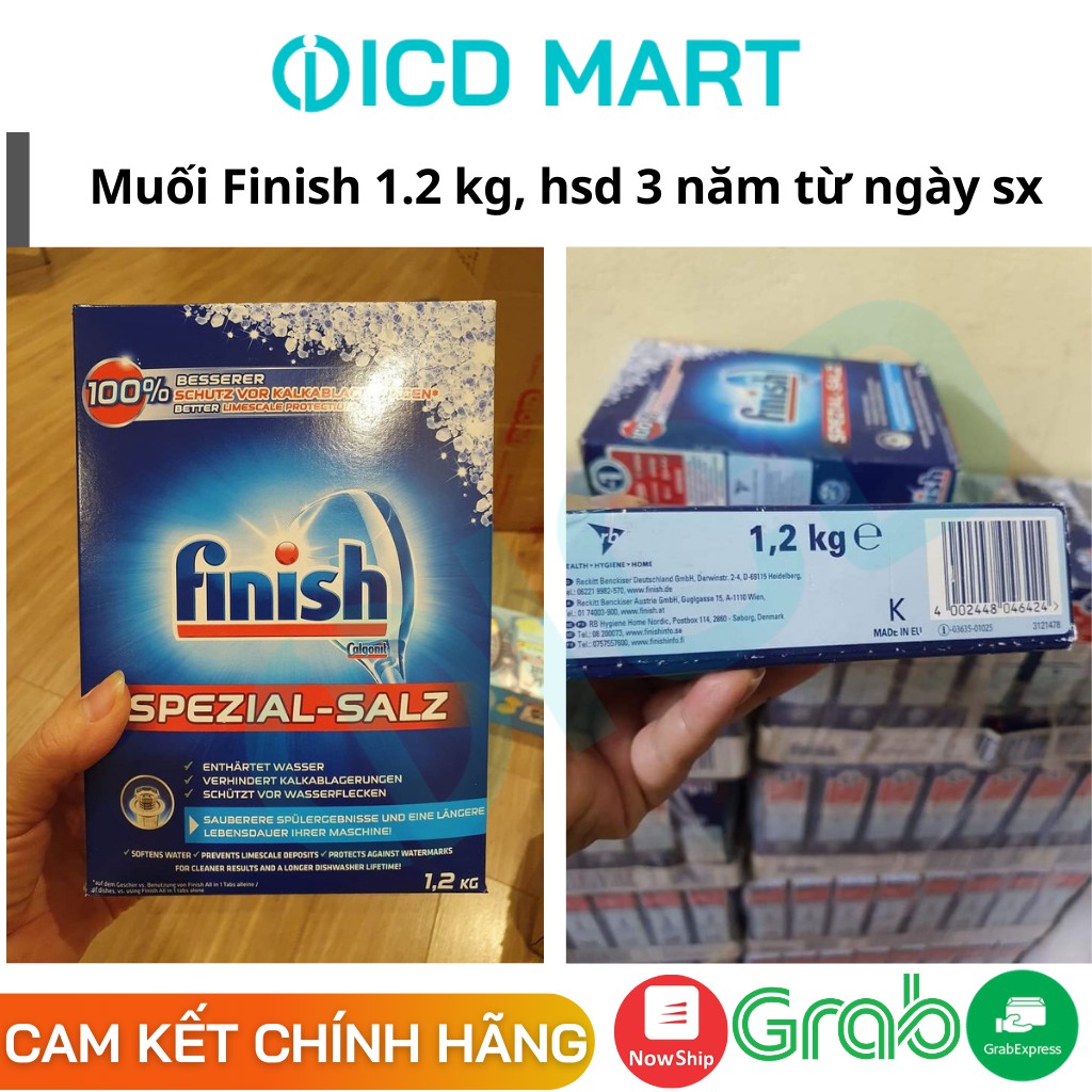 Muối rửa bát Finish 1.2 kg (Hàng date mới 2020), nhập khẩu chính hãng