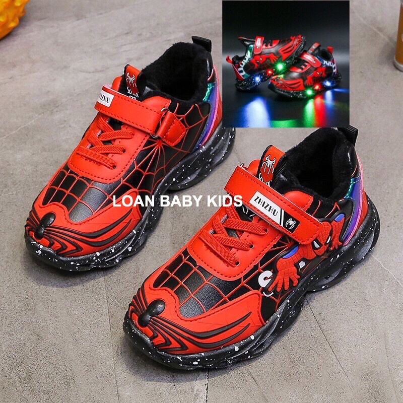 GIÀY THỂ THAO SIÊU NHÂN ĐẾ ĐÈN LED CHO BÉ TRAI SIZE 23-37 HÀNG QUẢNG CHÂU CAO CẤP