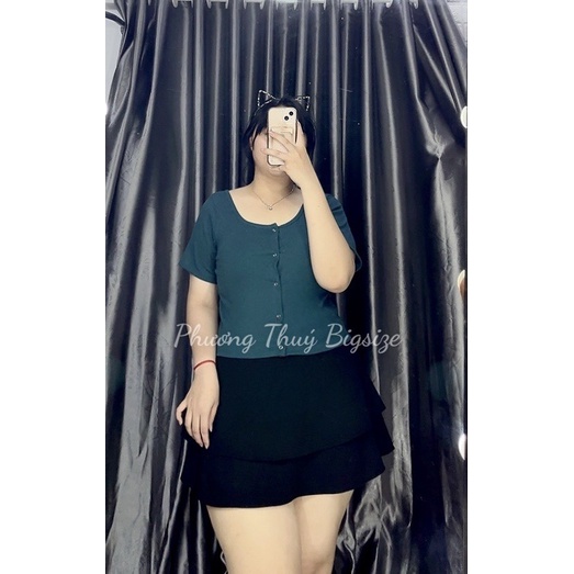 Áo thun gân cúc bấm giữa Bigsize