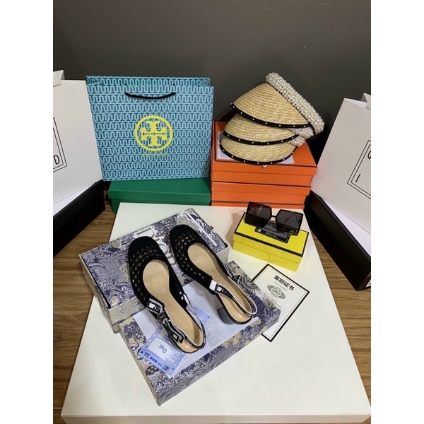 Sandal cao gót D i o r tăm lỗ fullbox