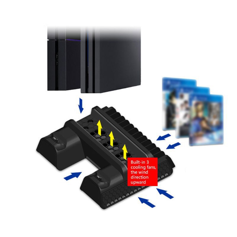 Đế Quạt Tản Nhiệt Btm Cho Ps4 / Ps4 Slim / Ps4 Pro Kèm 4 Quạt Tản Nhiệt